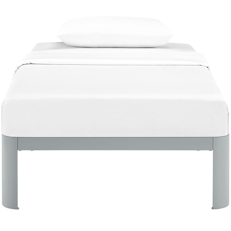 Corinne Twin-Size Sleek Metal Bed Frame with Slatted Support