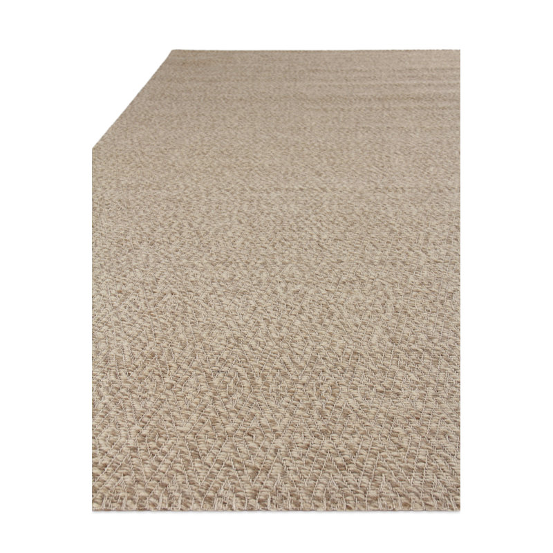 Handcrafted Geometric Beige Wool 8' x 10' Area Rug