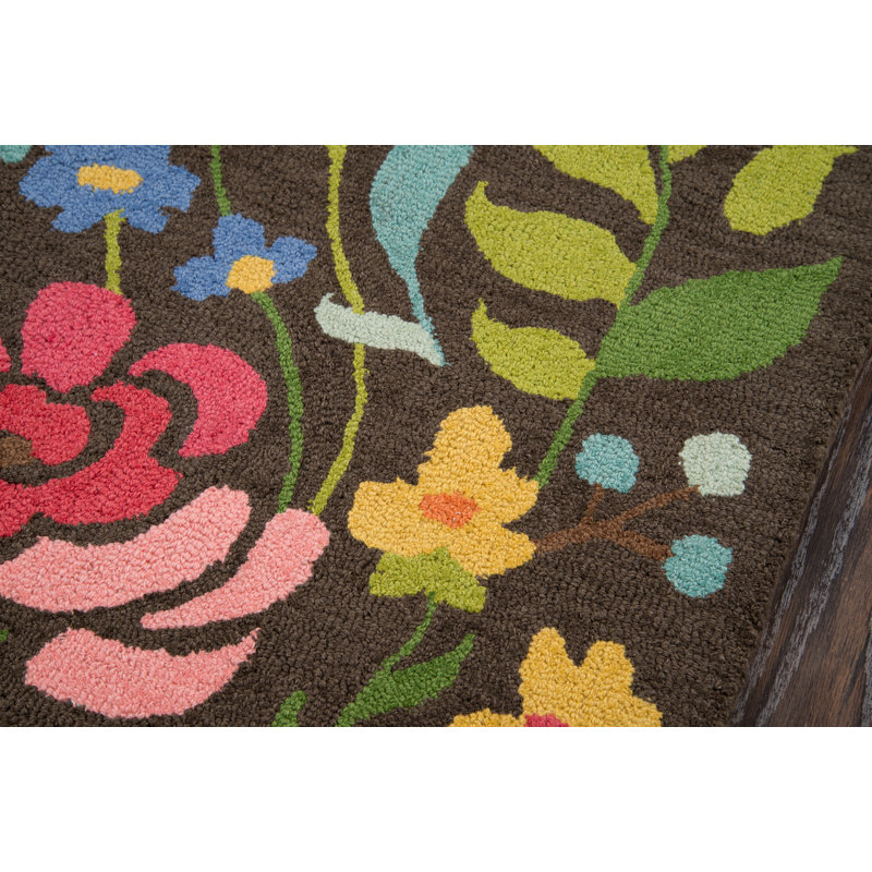Brown Hand-Tufted Wool Runner Rug, 2'3" x 8'