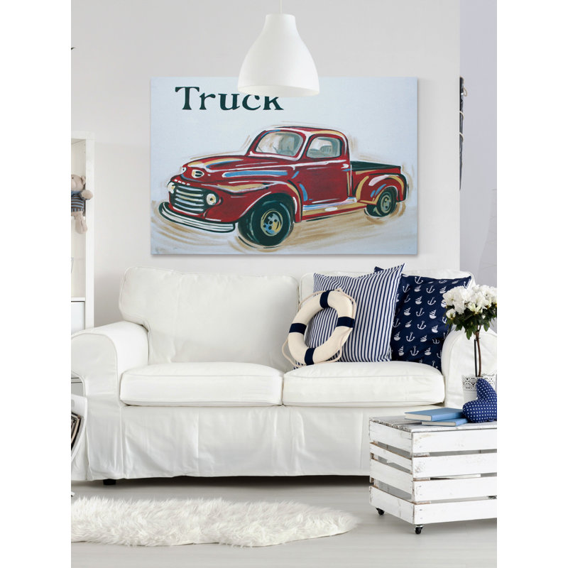 Vintage Red Truck Canvas Art Print