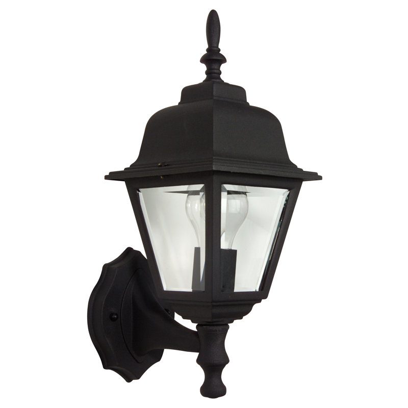 Matte Black Traditional Outdoor Wall Lantern with Clear Glass