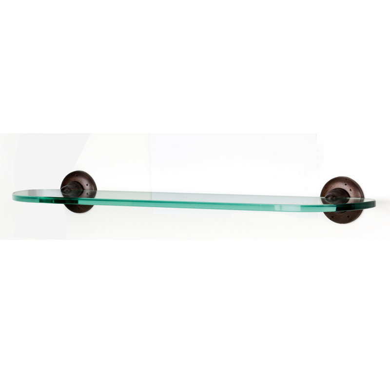 Sierra Rust Bronze 24" Wood Wall Shelf with Brackets