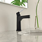 Zura Modern Matte Black Chrome Lever Bathroom Faucet