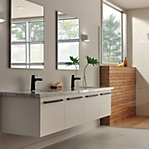 Zura Modern Matte Black Chrome Lever Bathroom Faucet