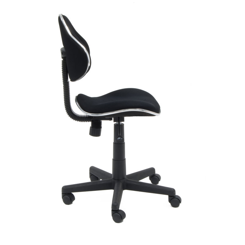 Mode Black Armless Swivel Task Chair with Adjustable Height