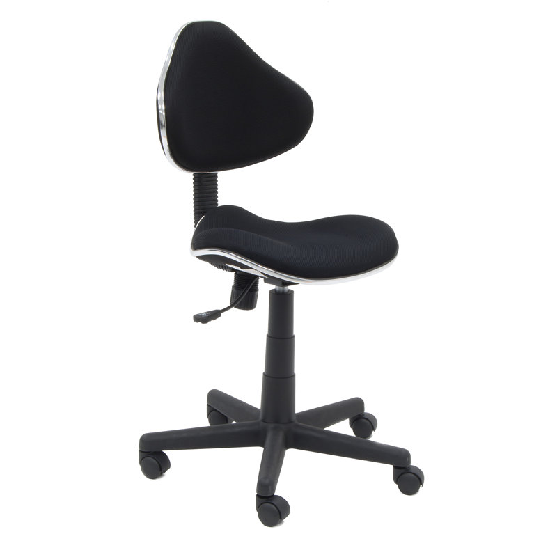 Mode Black Armless Swivel Task Chair with Adjustable Height