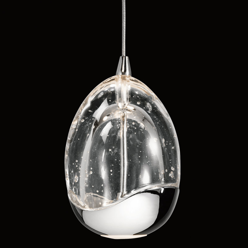 Lavinia Chrome Mini Globe Pendant with Bubble Crystal