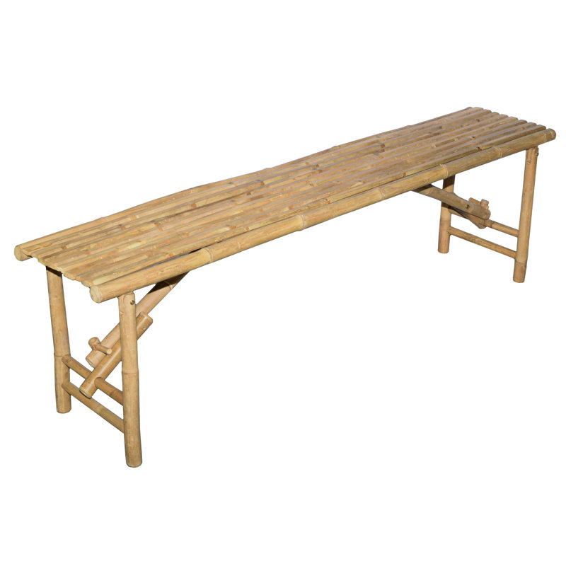 Bamboo54 Tropical Natural Bamboo Folding Bench, 63L