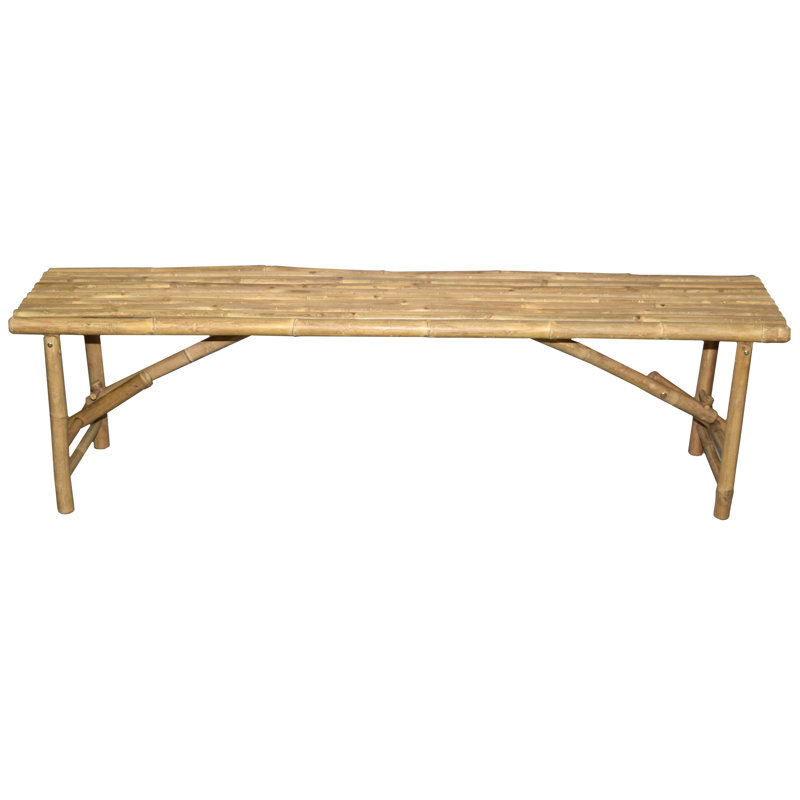 Bamboo54 Tropical Natural Bamboo Folding Bench, 63L
