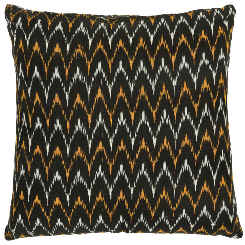 Black and White Ikat Cotton Throw Pillow Set