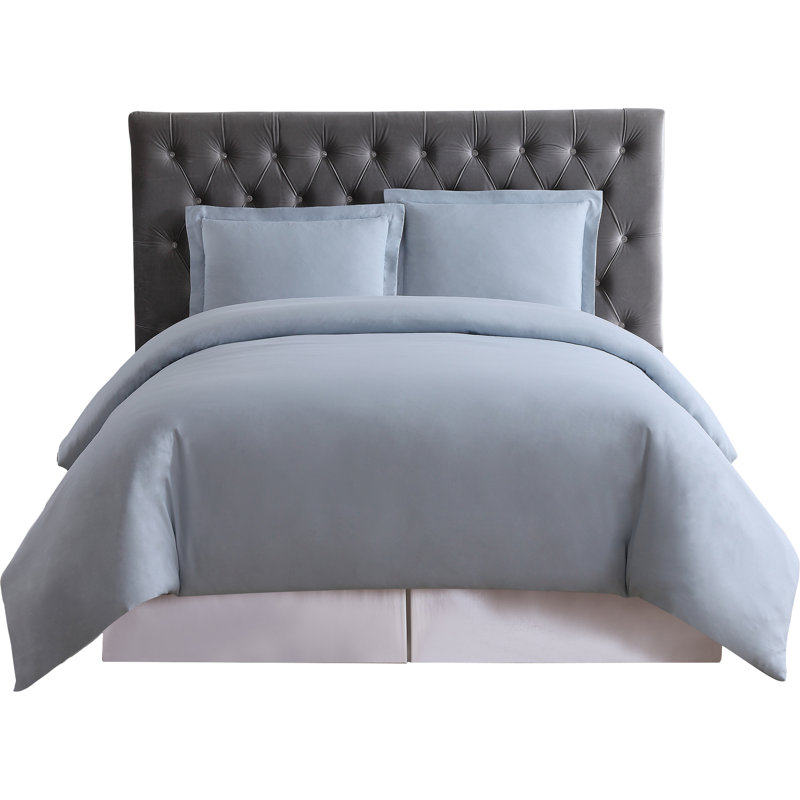Light Blue Full/Queen Microfiber Duvet Cover Set