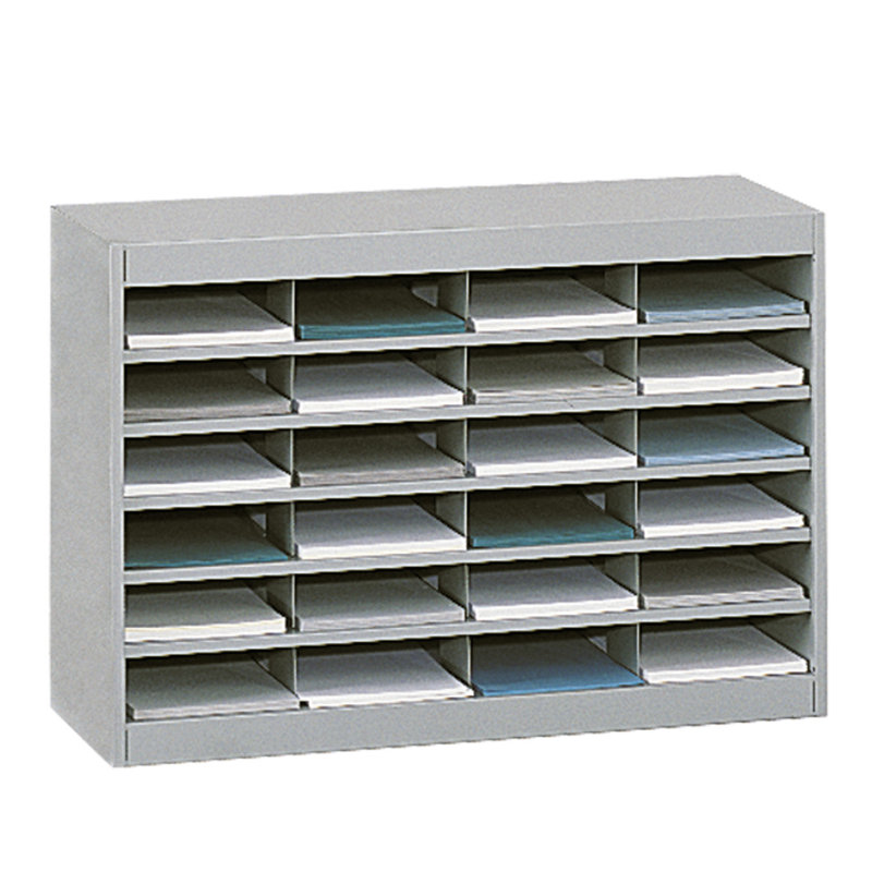 Versatile Gray Powder-Coated Steel 24-Compartment Organizer