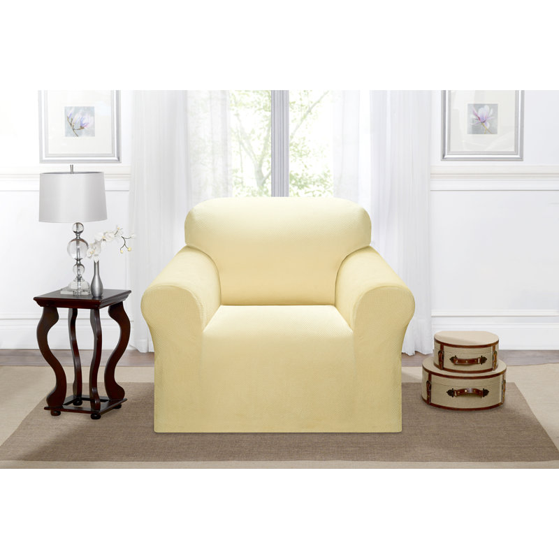 Cream Stretch Polyester Blend Recliner Slipcover