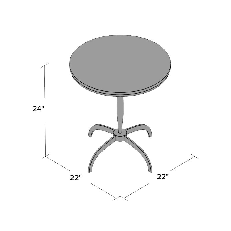 Round White Marble and Metal Pedestal End Table