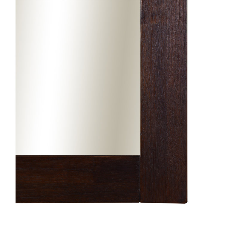Heideman 40'' Dark Brown Acacia Wood Bathroom Vanity Mirror
