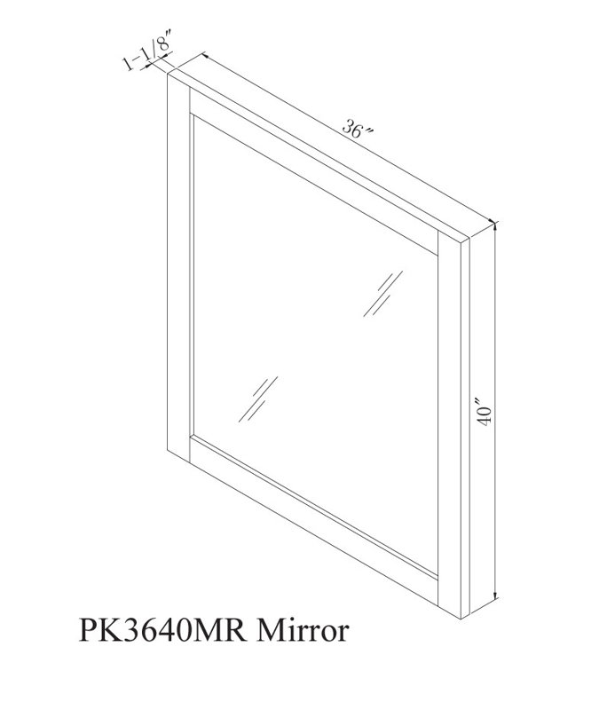 Heideman 40'' Dark Brown Acacia Wood Bathroom Vanity Mirror