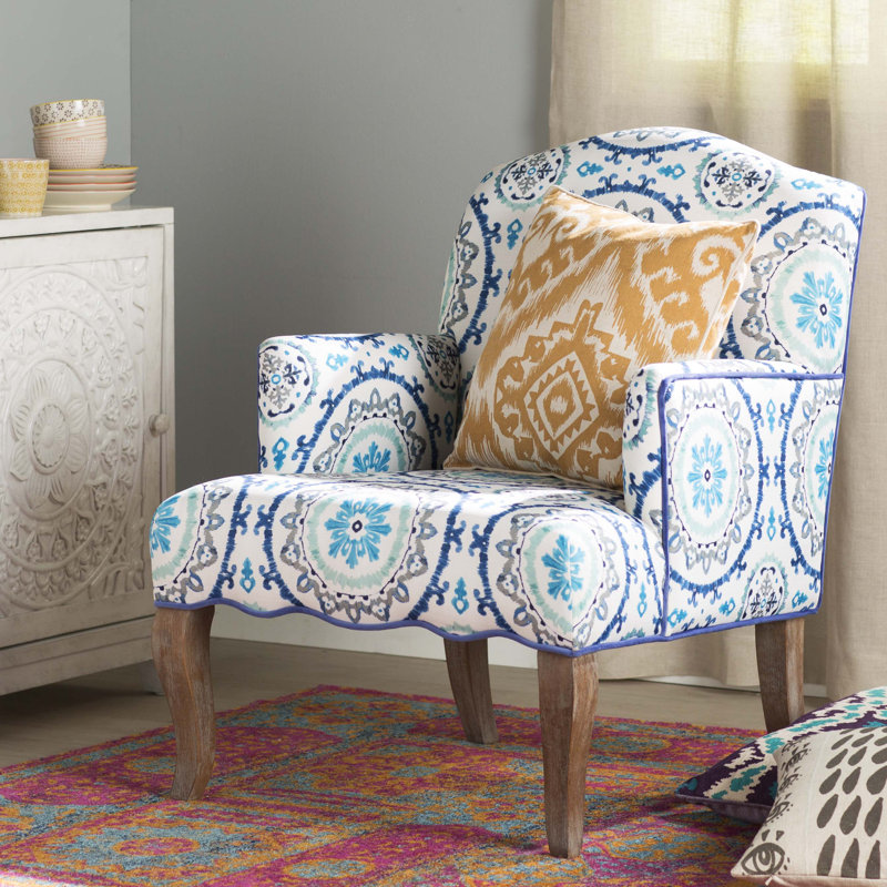 Saffron Beige Ikat Cotton Blend Square Throw Pillow Set