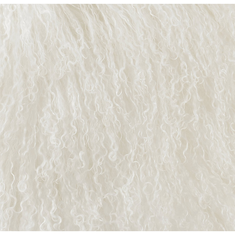 White Tibetan Sheep Fur Square Throw Pillow