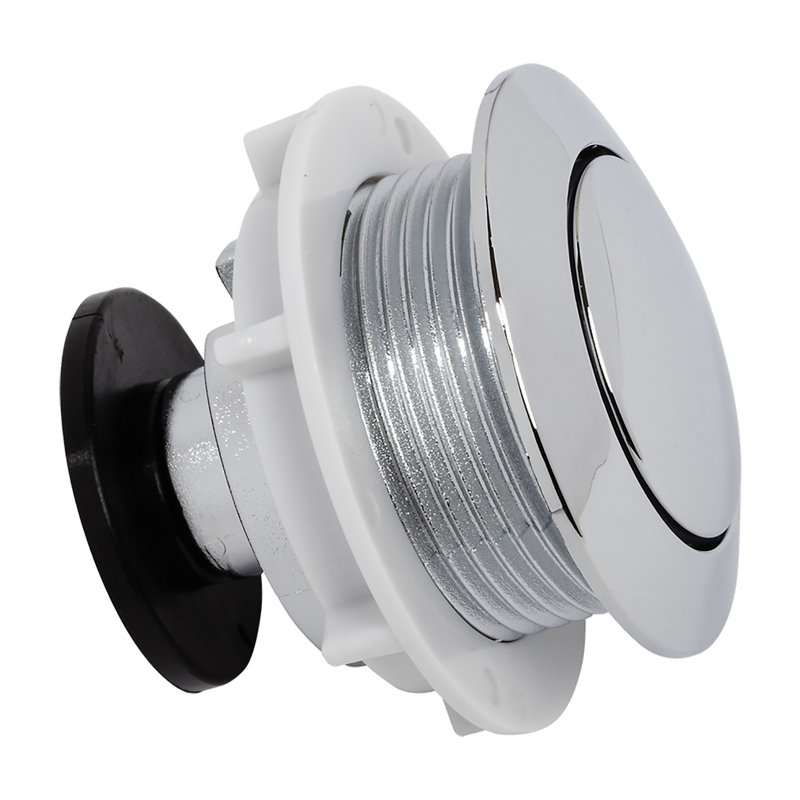 Polished Chrome Round Push Button Actuator for Bathroom