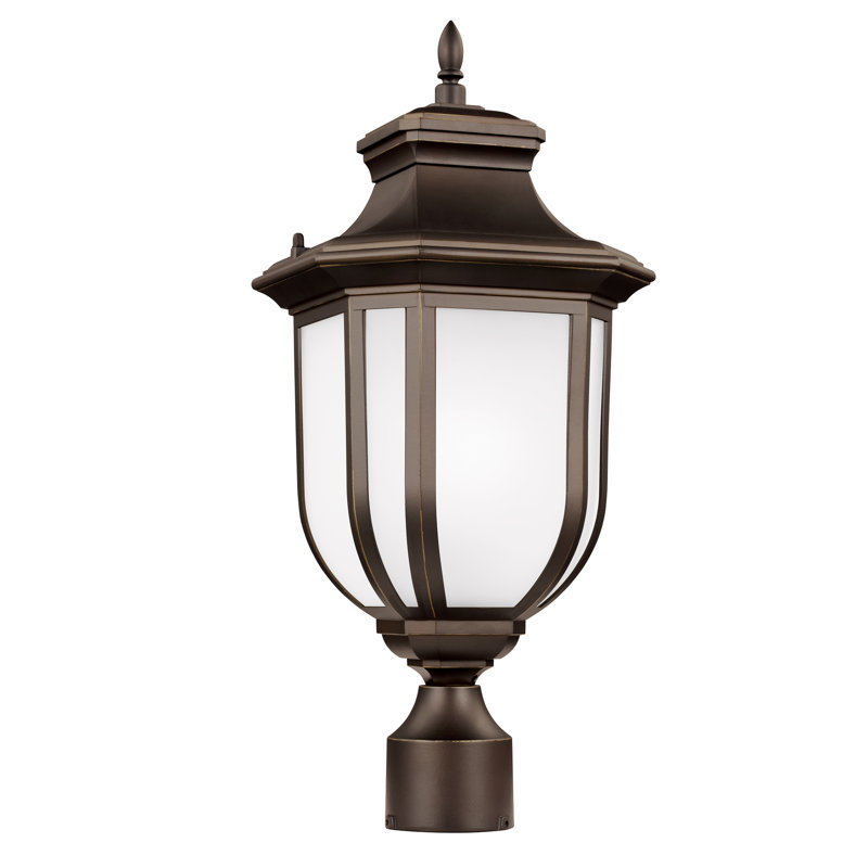 Antique Bronze Frosted Glass Outdoor Lantern Head