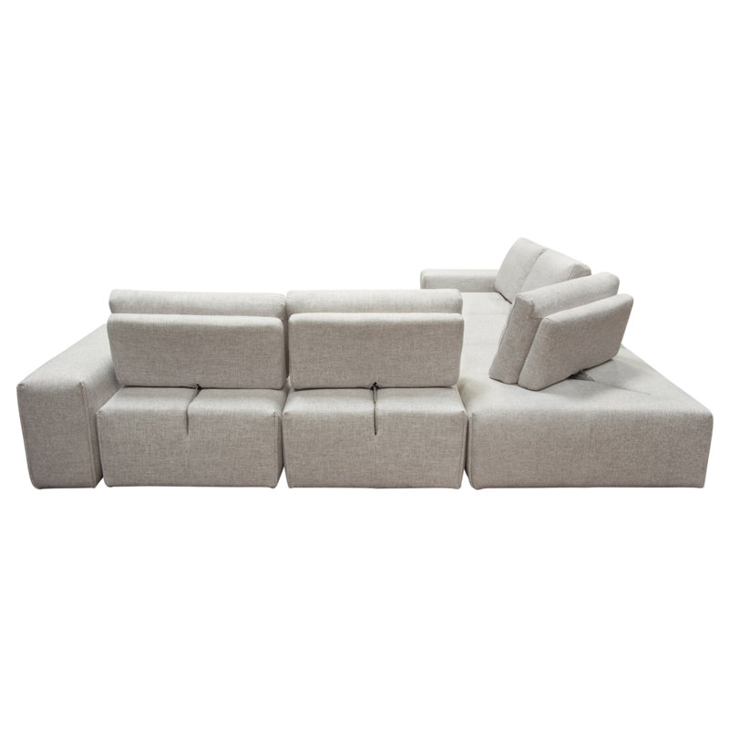 Barley Chic Contemporary 5-Seater L-Shaped Sectional Sofa