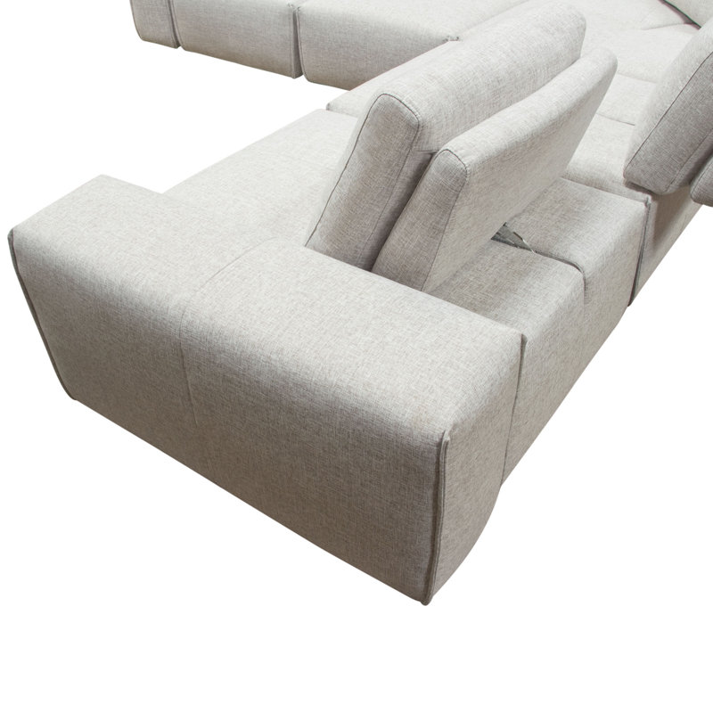 Barley Chic Contemporary 5-Seater L-Shaped Sectional Sofa