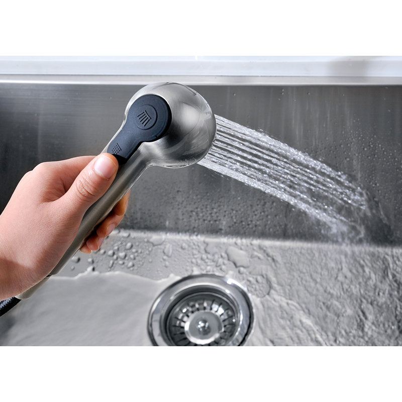 Brushed Nickel Single-Handle Pull-Out Sprayer Kitchen Faucet