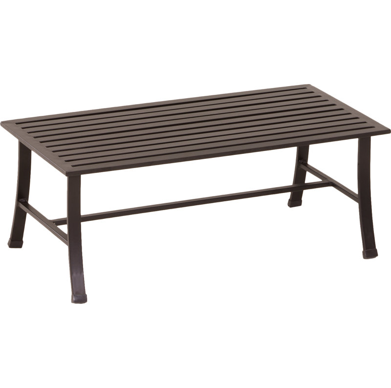 Espresso Aluminum Outdoor Rectangular Coffee Table with Flared Legs