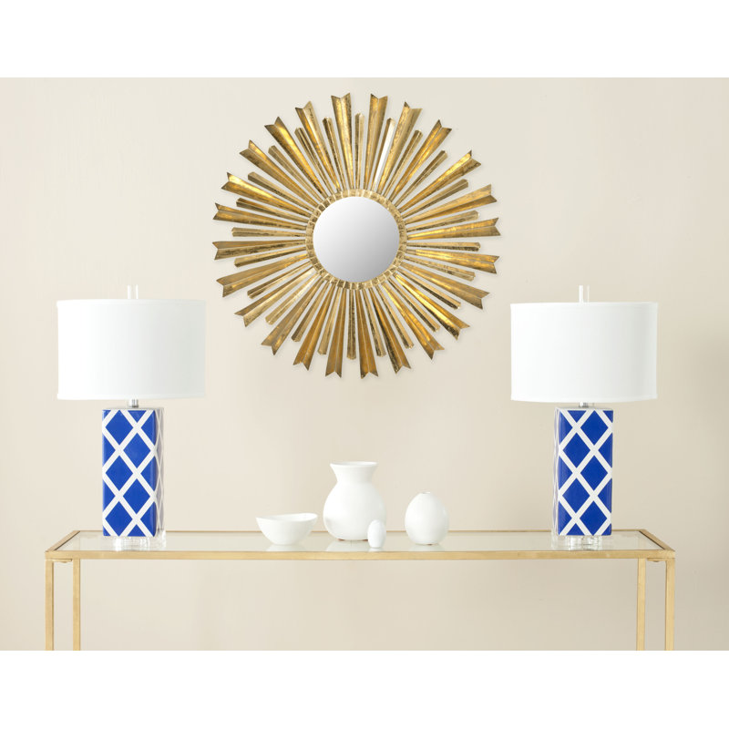 33'' Gold Sunburst Hand-Forged Iron Decorative Wall Mirror