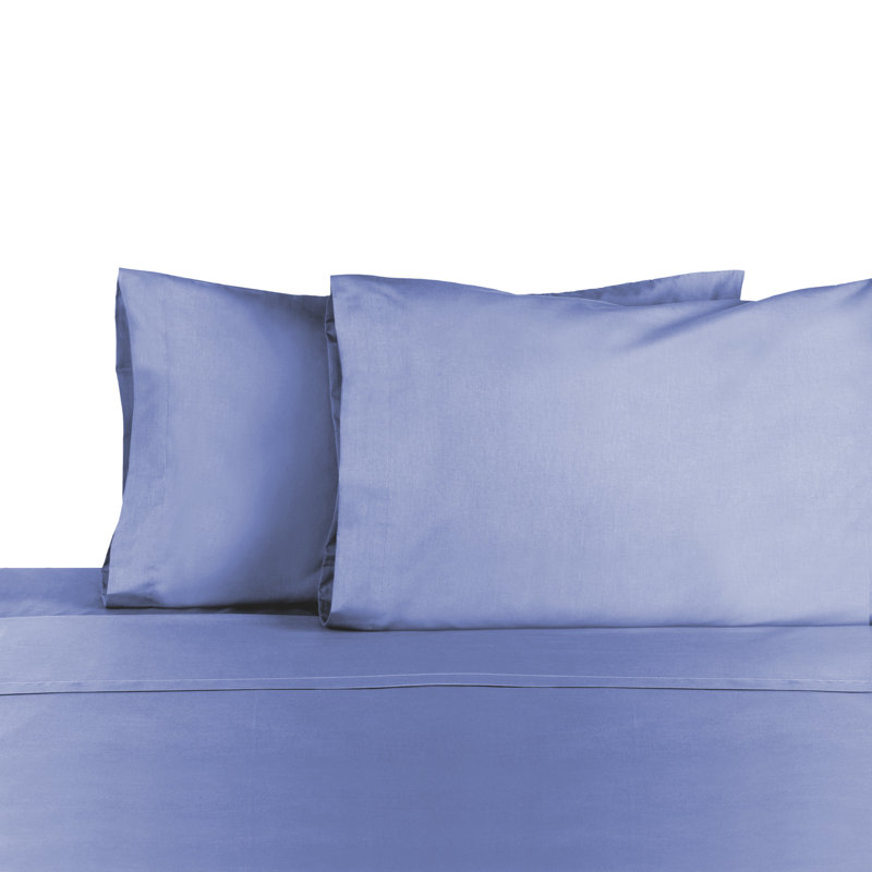 King Ceil Blue Cotton Blend Percale Sheet Set