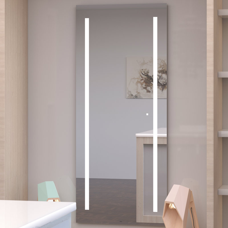 Modern Frameless Full Length Lighted Bathroom Mirror