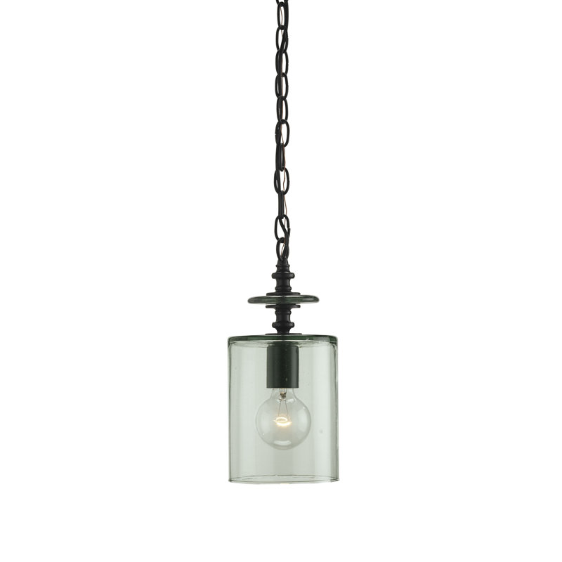 Panorama Satin Black 1-Light Industrial Mini Pendant