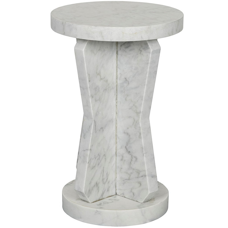 Ingram Contemporary Round Marble Side Table 15"