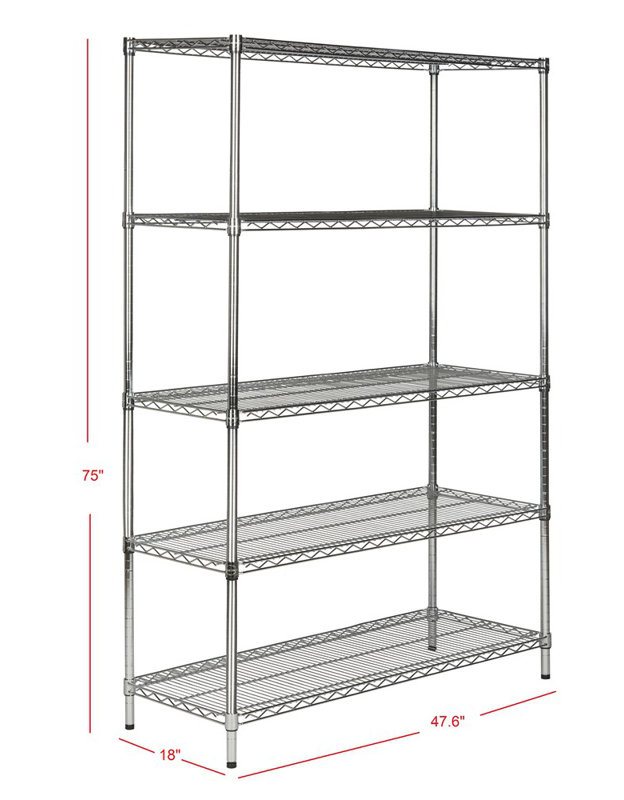 Echo Adjustable 49'' Gray Steel 5-Tier Shelving Unit
