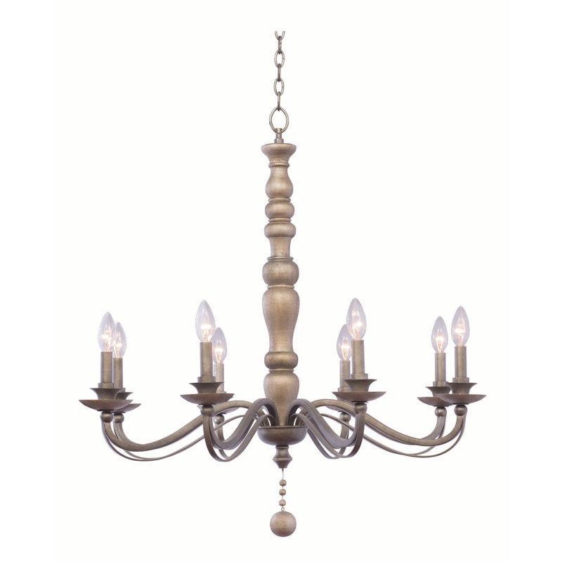 Colony Rustic Lodge 8-Light Dune Silver Chandelier
