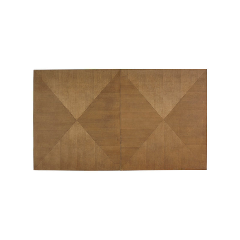 Brown Extendable Bamboo and Wood Dining Table