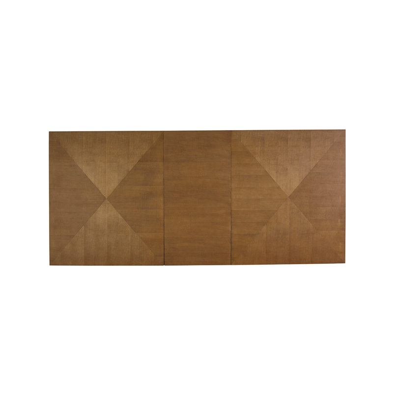 Brown Extendable Bamboo and Wood Dining Table