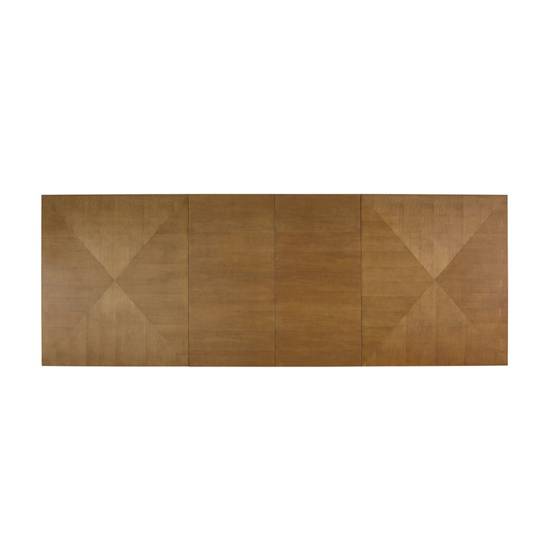 Brown Extendable Bamboo and Wood Dining Table