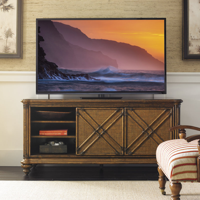 Bali Hai Marlin 65" Tamarind Media Console with Rattan Fretwork