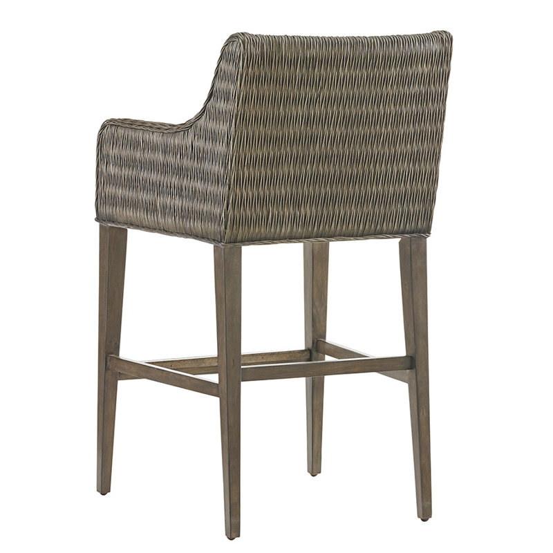 Cypress Point Turner Smoke Gray Metal and Leather Counter Stool