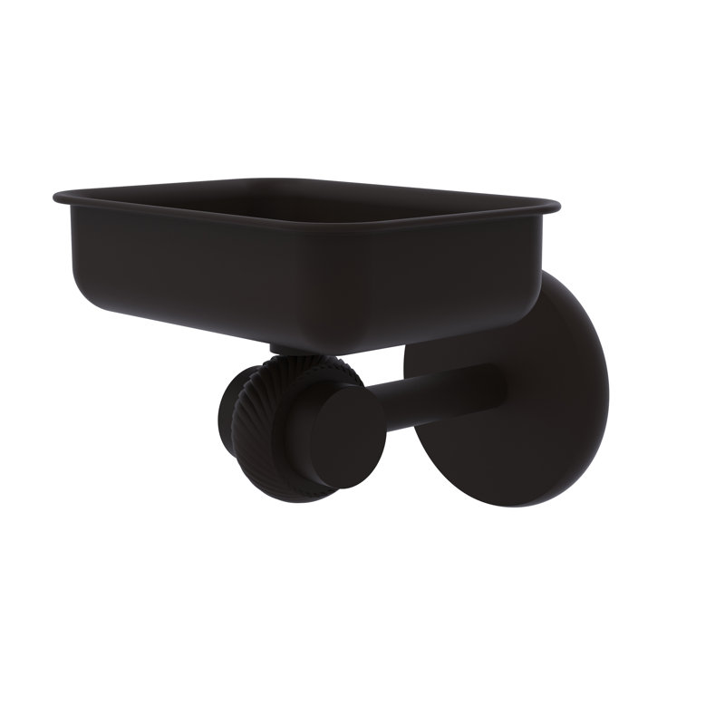 Orbit Two Oil Rubbed Bronze Wall-Mounted Soap Dish with Twisted Accents