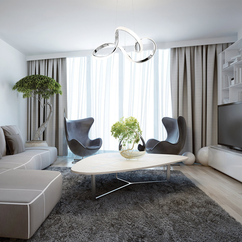 Vornado Chrome LED Pendant with Continuous Loops Design