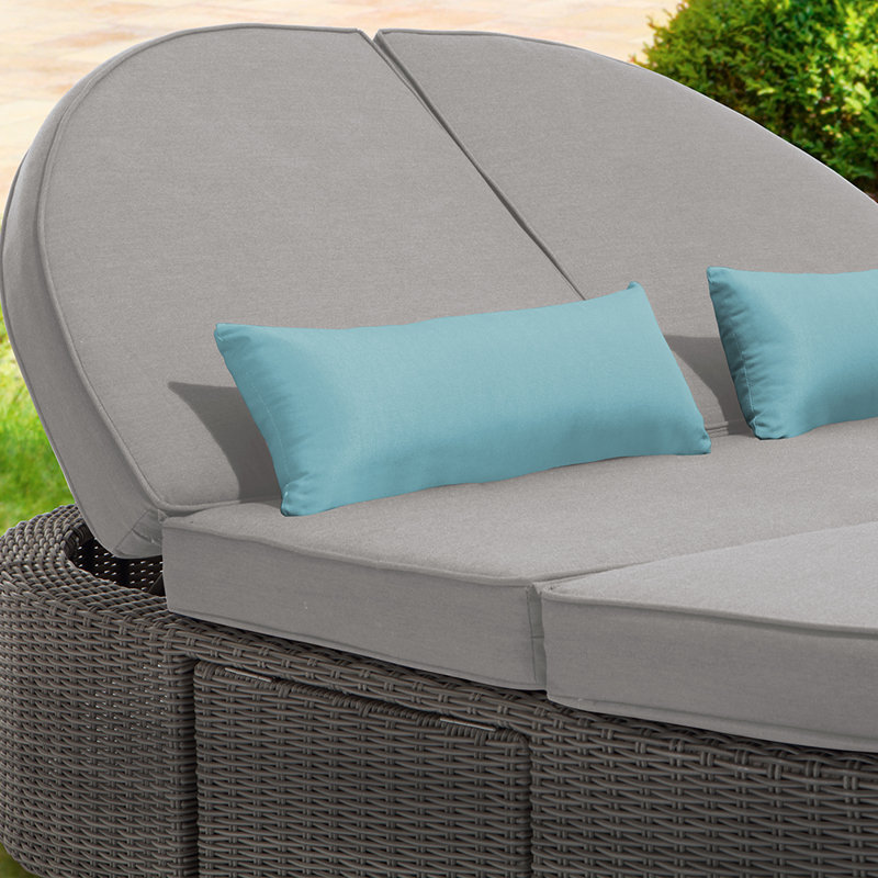 Sandra 75" Gray Aluminum Wicker Outdoor Daybed