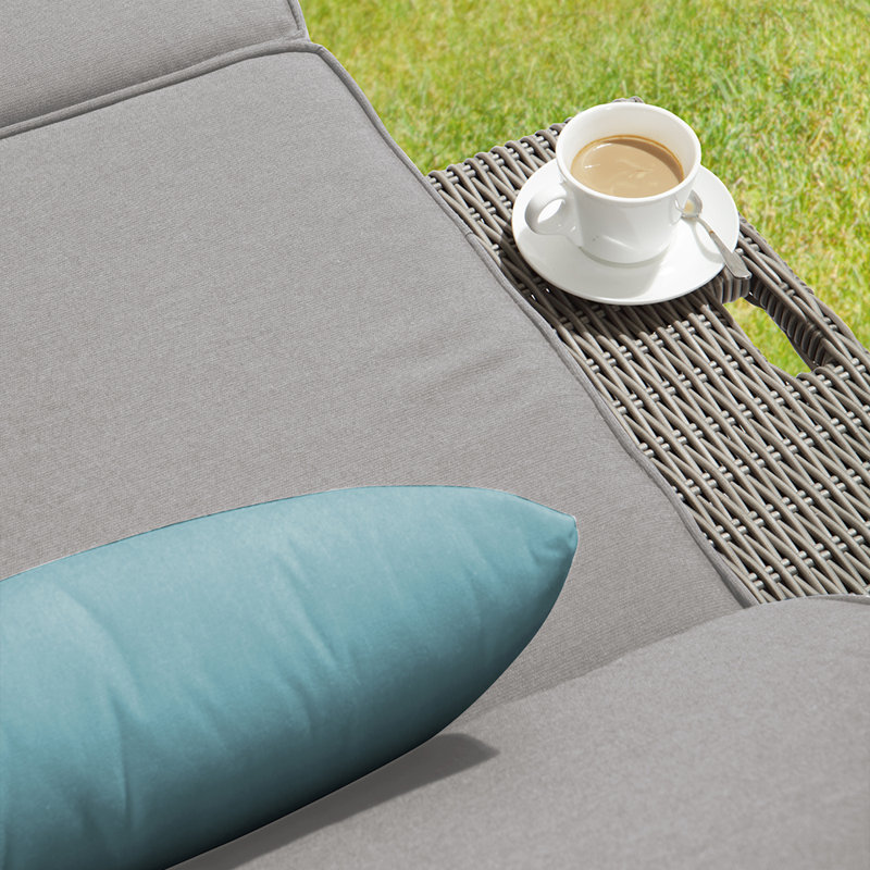 Sandra 75" Gray Aluminum Wicker Outdoor Daybed