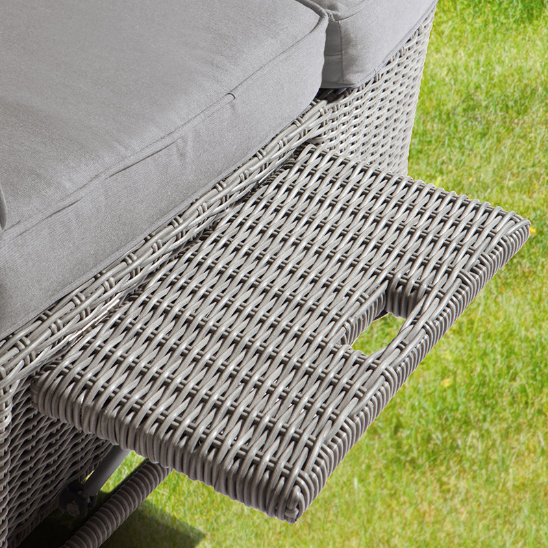 Sandra 75" Gray Aluminum Wicker Outdoor Daybed
