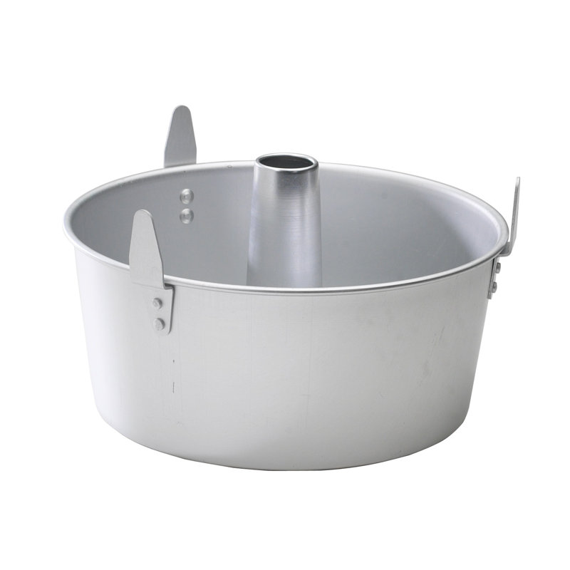 Silver Aluminum Non-Stick Angel Food Cake Pan with Cooling Feet
