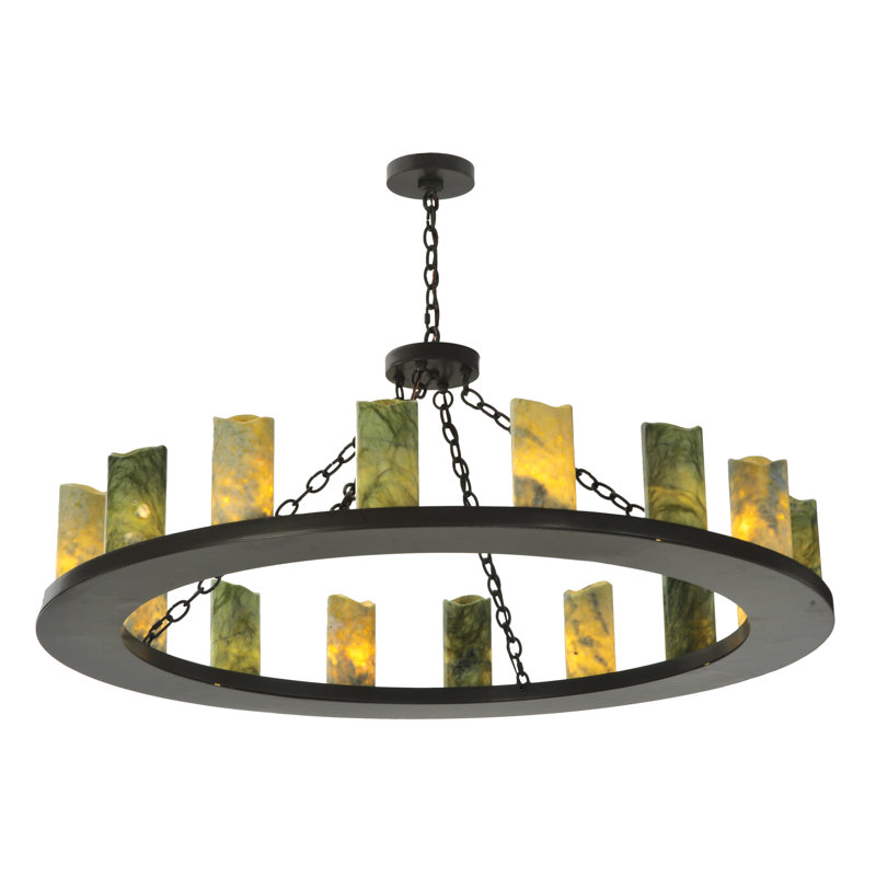 Loxley 16-Light Timeless Bronze Wagon Wheel Chandelier