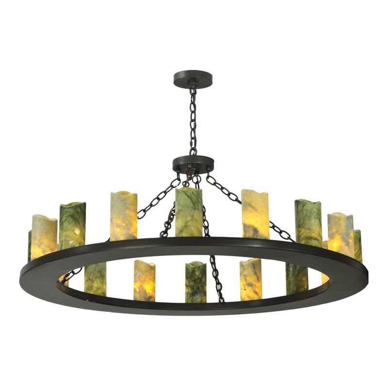 Loxley 16-Light Timeless Bronze Wagon Wheel Chandelier