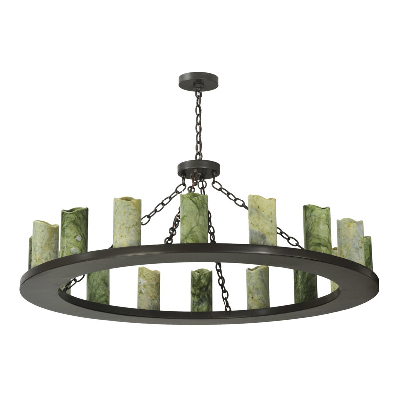 Loxley 16-Light Timeless Bronze Wagon Wheel Chandelier