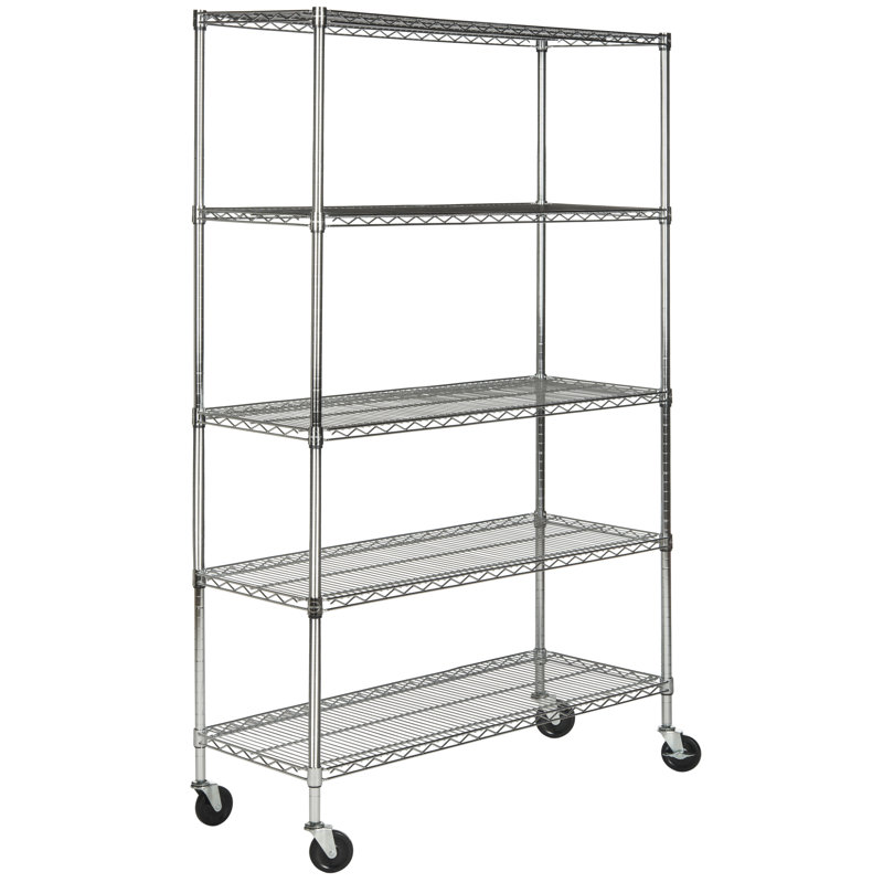 Echo Adjustable 49'' Gray Steel 5-Tier Shelving Unit